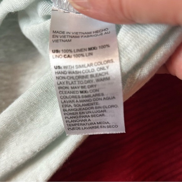 Chico's Linen Button Mint Top. Size Medium/Chico’s 1. - Picture 9 of 11